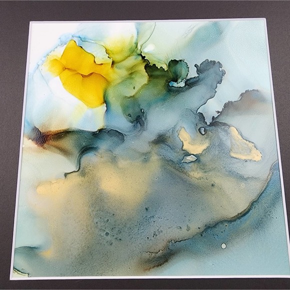 Original Alcohol Ink on Grafix & Matted in Black - Picture 7 of 7